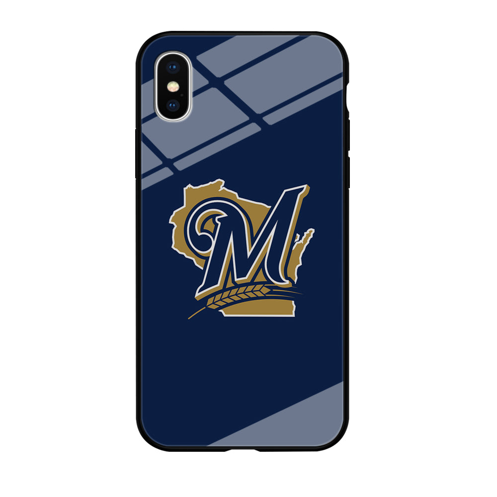 Baseball Milwaukee Brewers MLB 001 iPhone Xs Case-Phone Case-Tempered Glass Case-Altracase