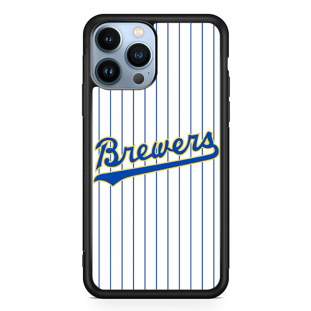 Baseball Milwaukee Brewers MLB 002 iPhone 15 Pro Case-Phone Case-Rubber Black (2D Case)-Altracase