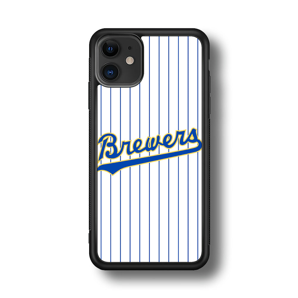 Baseball Milwaukee Brewers MLB 002 iPhone 11 Case-Phone Case-Rubber Black (2D Case)-Altracase