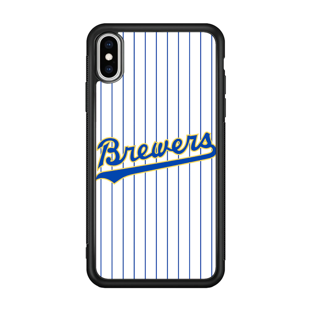 Baseball Milwaukee Brewers MLB 002 iPhone Xs Max Case-Phone Case-Rubber Black (2D Case)-Altracase