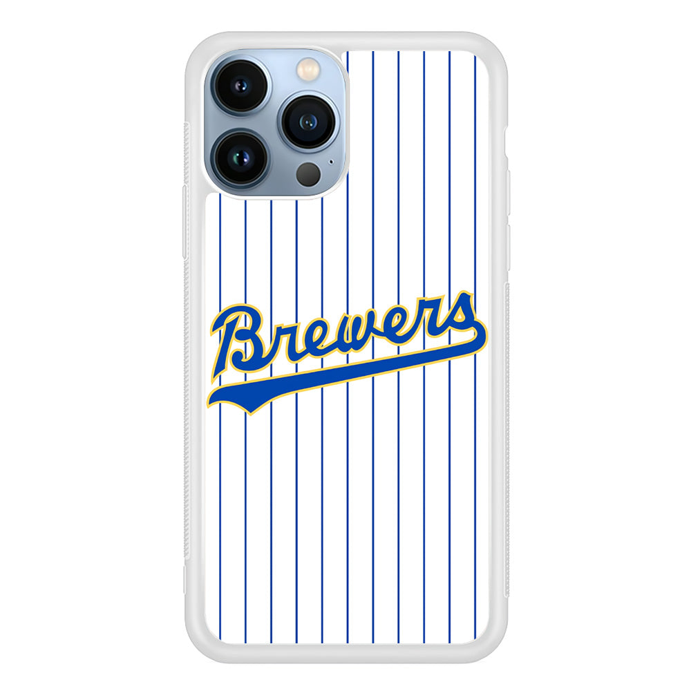 Baseball Milwaukee Brewers MLB 002 iPhone 15 Pro Case-Phone Case-Rubber White (2D Case)-Altracase