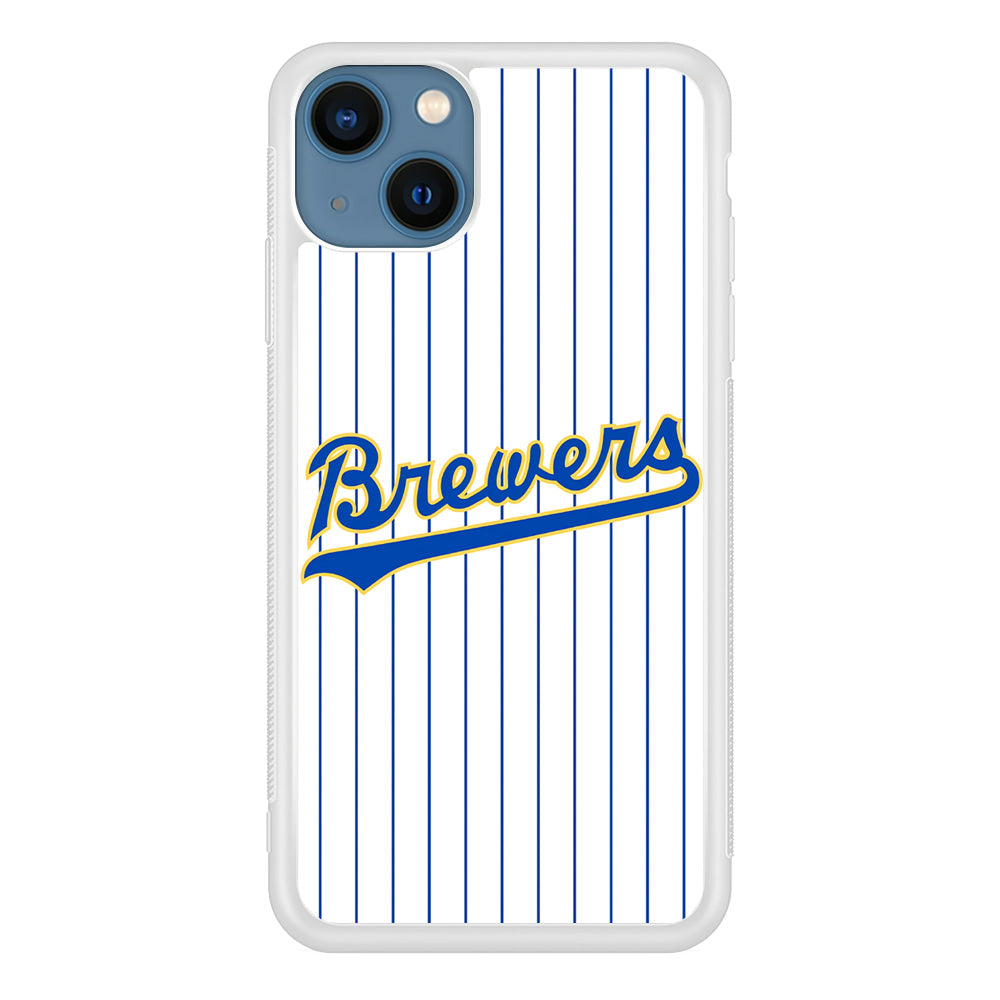 Baseball Milwaukee Brewers MLB 002 iPhone 13 Mini Case-Phone Case-Rubber White (2D Case)-Altracase