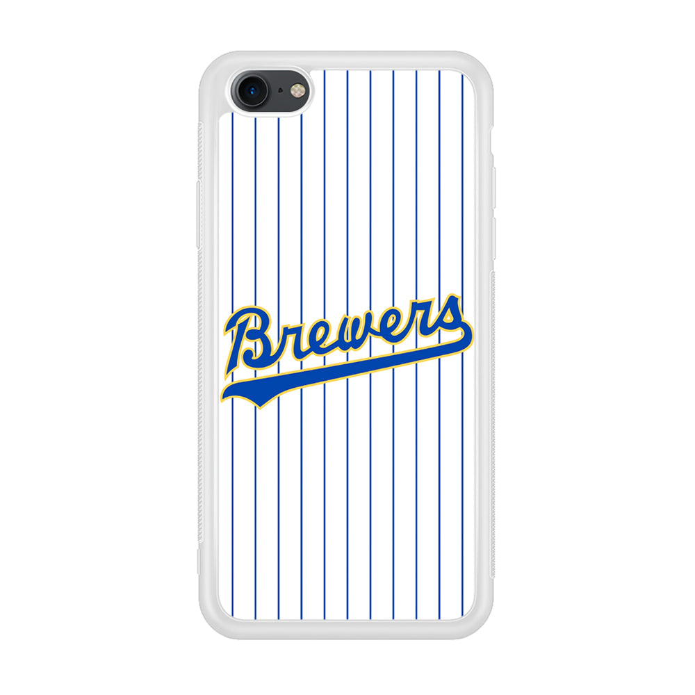 Baseball Milwaukee Brewers MLB 002 iPhone 7 Case-Phone Case-Rubber White (2D Case)-Altracase