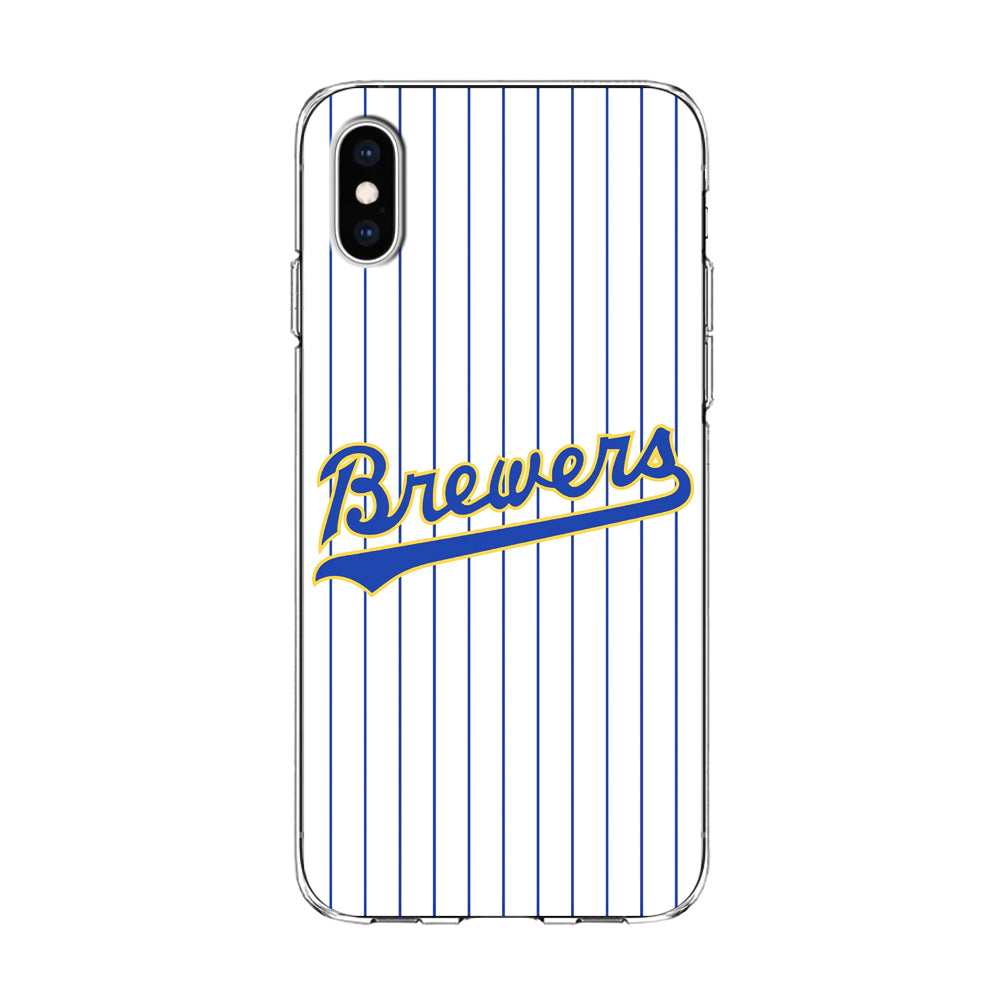 Baseball Milwaukee Brewers MLB 002 iPhone X Case-Phone Case-Clear Soft Case-Altracase