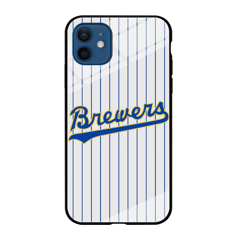 Baseball Milwaukee Brewers MLB 002 iPhone 12 Case-Phone Case-Tempered Glass Case-Altracase