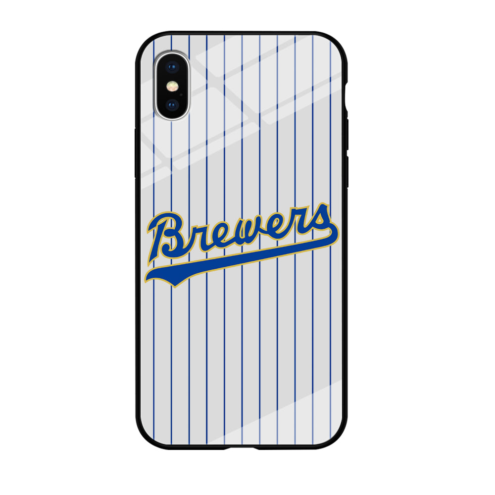 Baseball Milwaukee Brewers MLB 002 iPhone Xs Max Case-Phone Case-Tempered Glass Case-Altracase