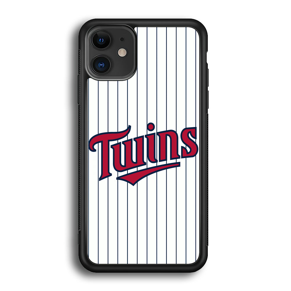 Baseball Minnesota Twins MLB 002 iPhone 12 Case-Phone Case-Rubber Black (2D Case)-Altracase
