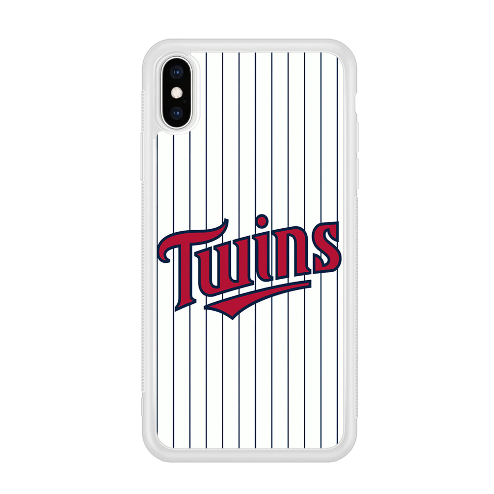 Baseball Minnesota Twins MLB 002 iPhone Xs Max Case-Phone Case-Rubber White (2D Case)-Altracase