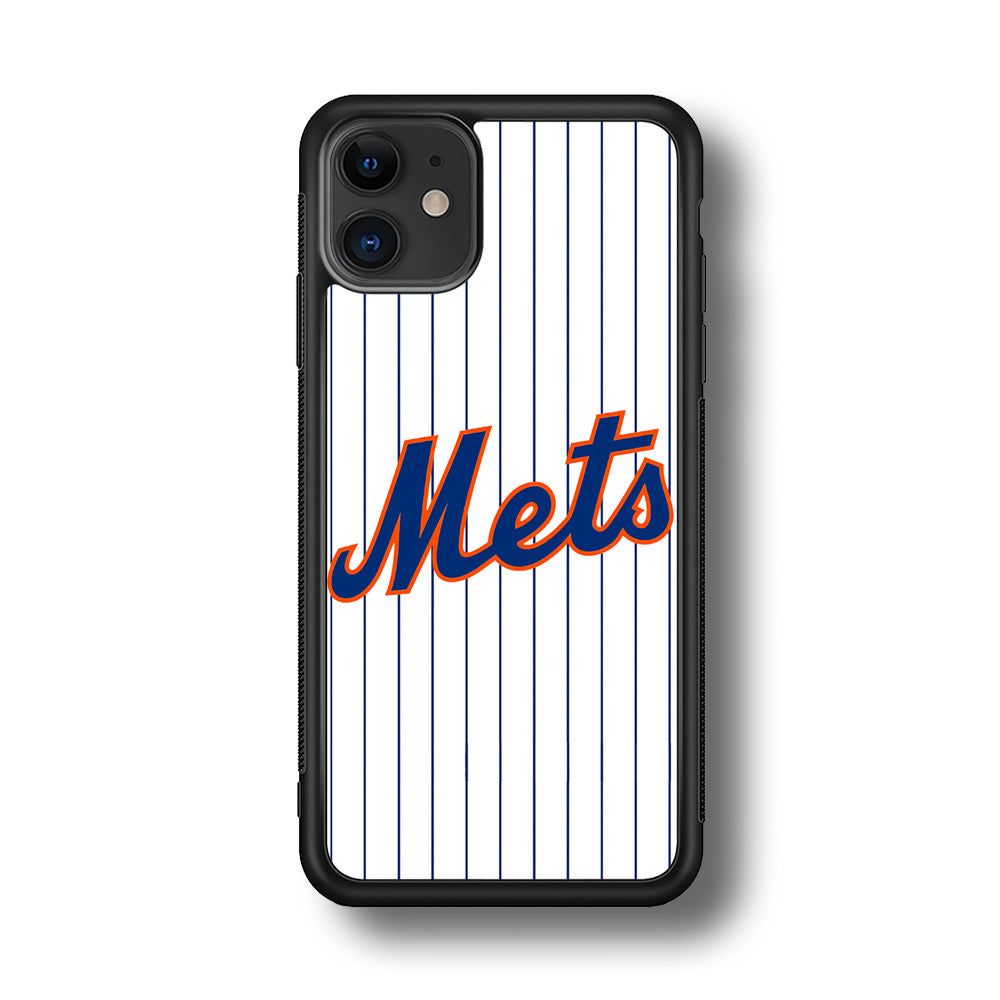 Baseball New York Mets MLB 001 iPhone 11 Case-Phone Case-Rubber Black (2D Case)-Altracase