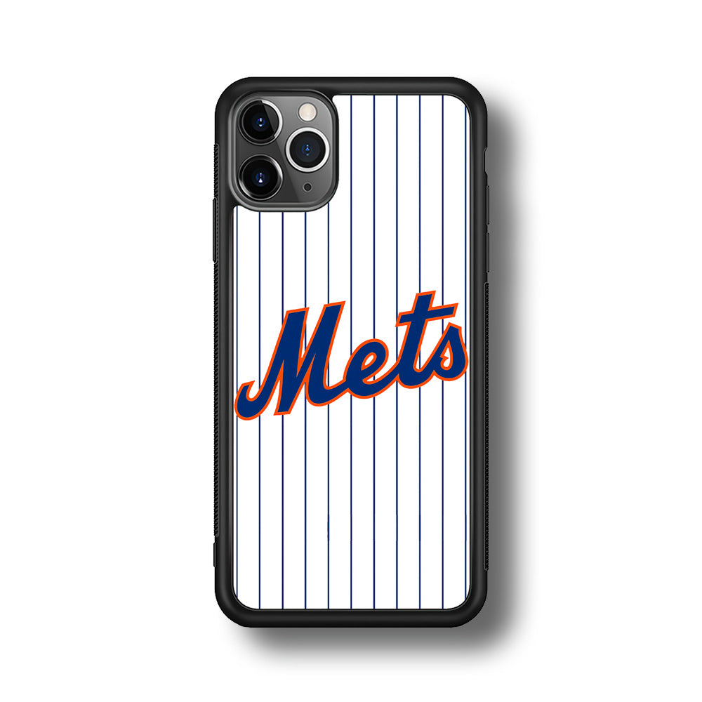 Baseball New York Mets MLB 001 iPhone 11 Pro Max Case-Phone Case-Rubber Black (2D Case)-Altracase