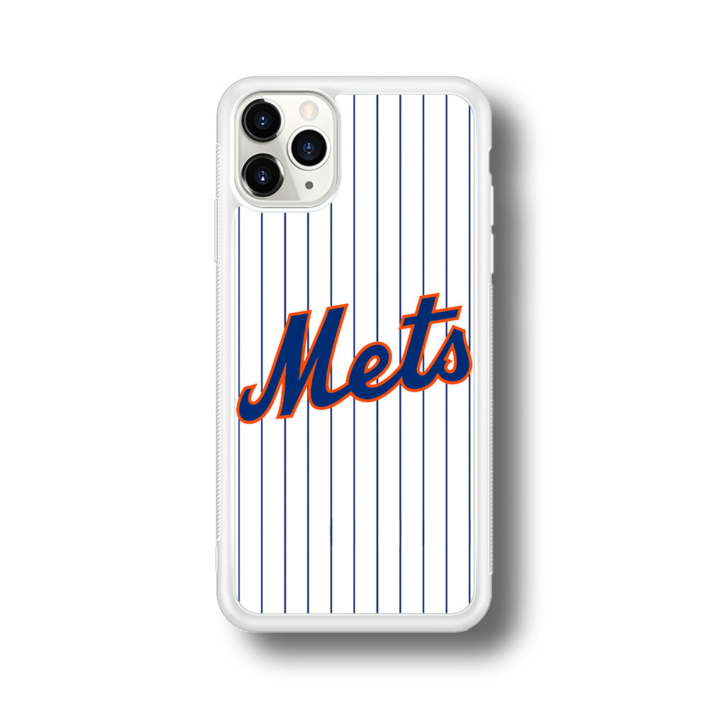 Baseball New York Mets MLB 001 iPhone 11 Pro Max Case-Phone Case-Rubber White (2D Case)-Altracase