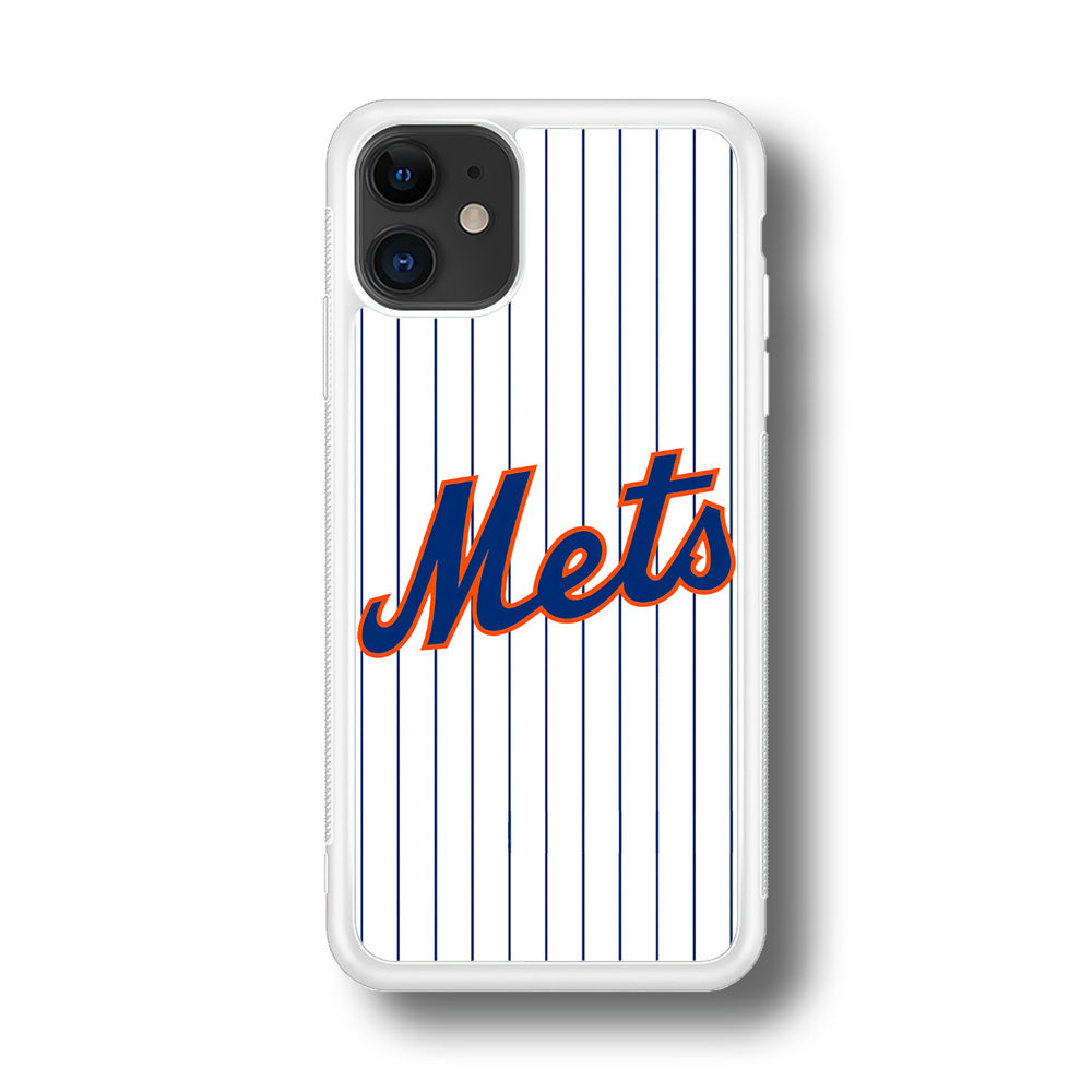 Baseball New York Mets MLB 001 iPhone 11 Case-Phone Case-Rubber White (2D Case)-Altracase