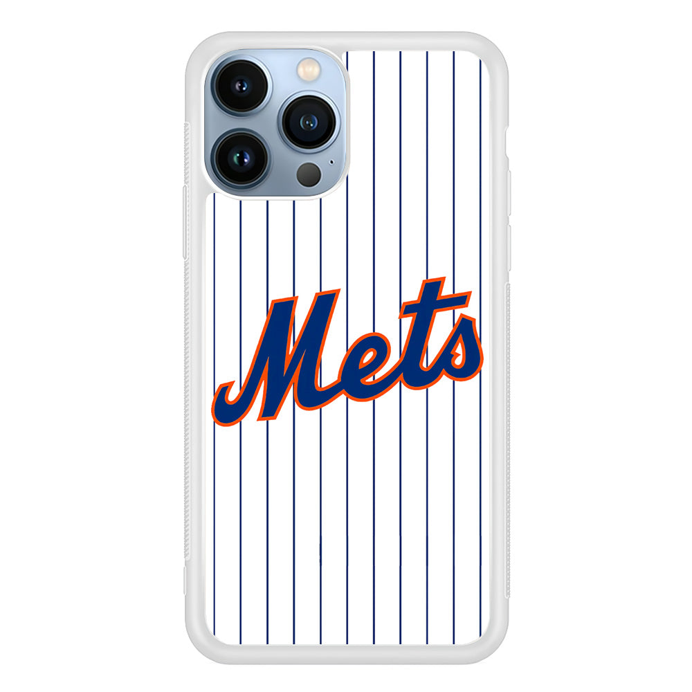 Baseball New York Mets MLB 001 iPhone 15 Pro Case-Phone Case-Rubber White (2D Case)-Altracase