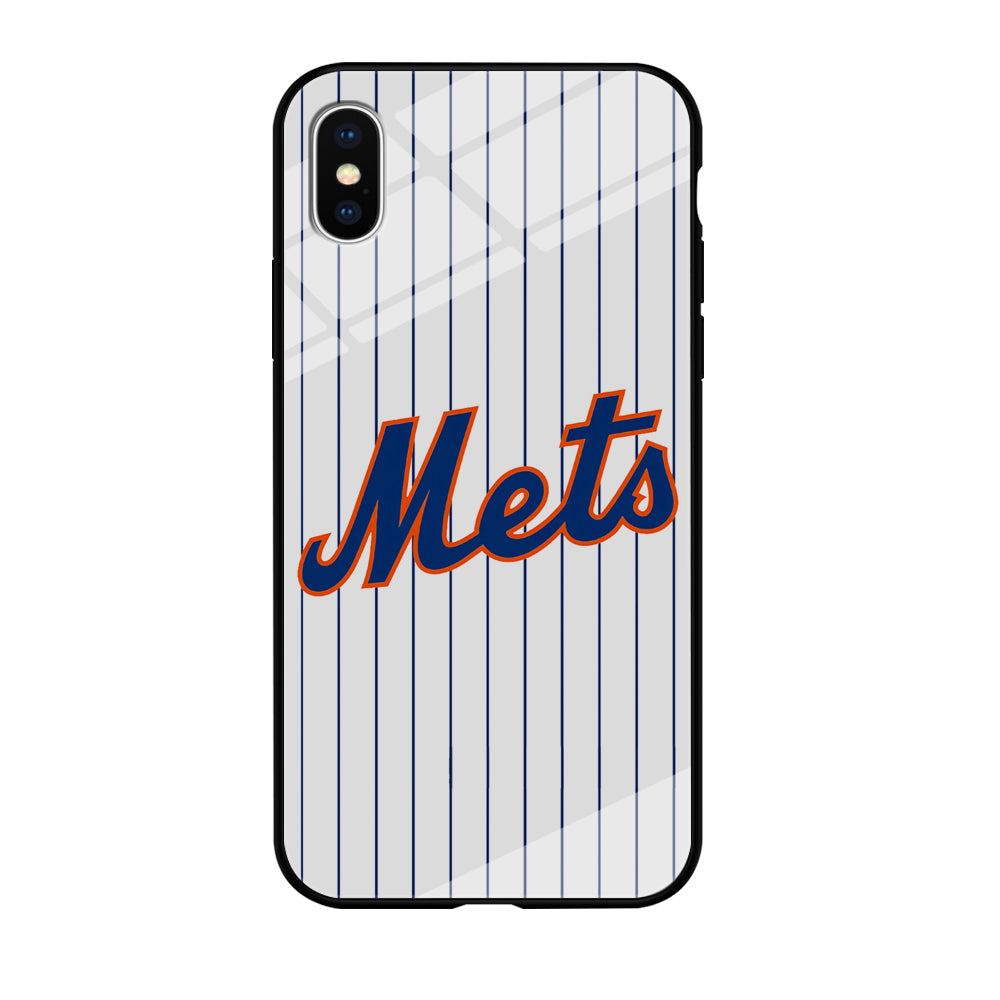 Baseball New York Mets MLB 001 iPhone Xs Case-Phone Case-Tempered Glass Case-Altracase