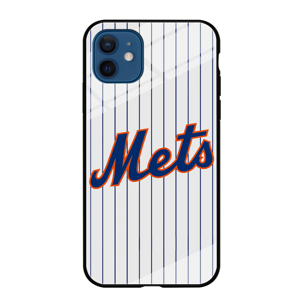 Baseball New York Mets MLB 001 iPhone 12 Case-Phone Case-Tempered Glass Case-Altracase