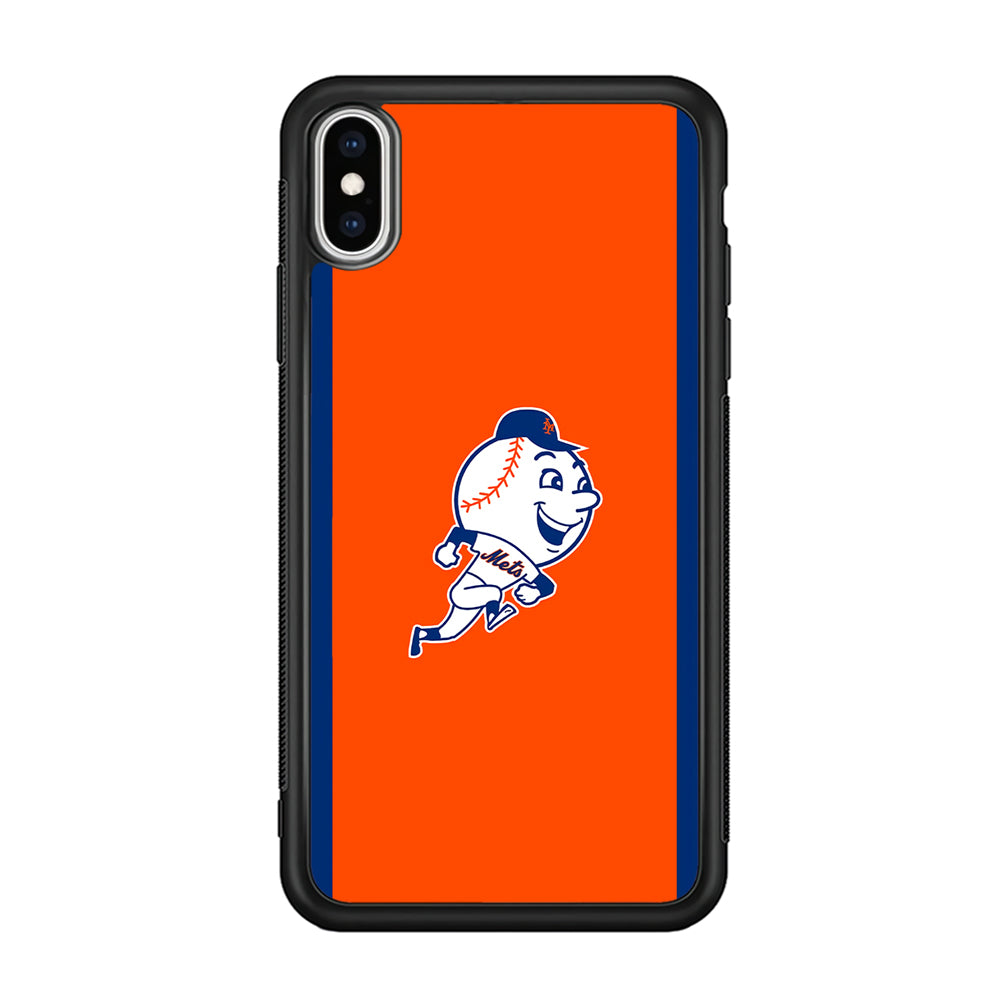 Baseball New York Mets MLB 002 iPhone Xs Max Case-Phone Case-Rubber Black (2D Case)-Altracase
