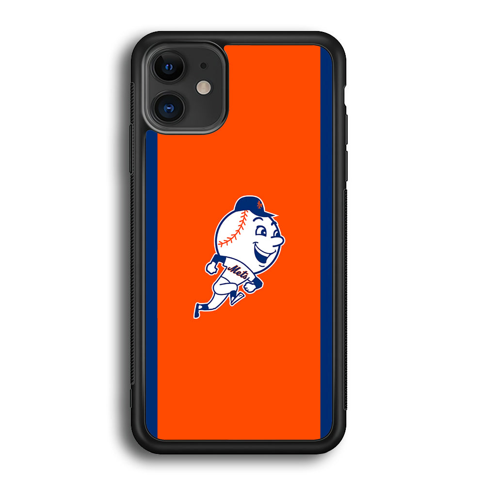 Baseball New York Mets MLB 002 iPhone 12 Mini Case-Phone Case-Rubber Black (2D Case)-Altracase