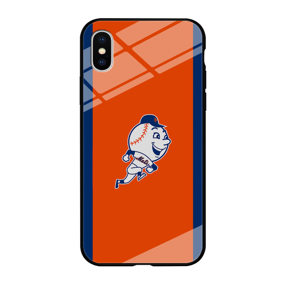Baseball New York Mets MLB 002 iPhone Xs Case-Phone Case-Tempered Glass Case-Altracase