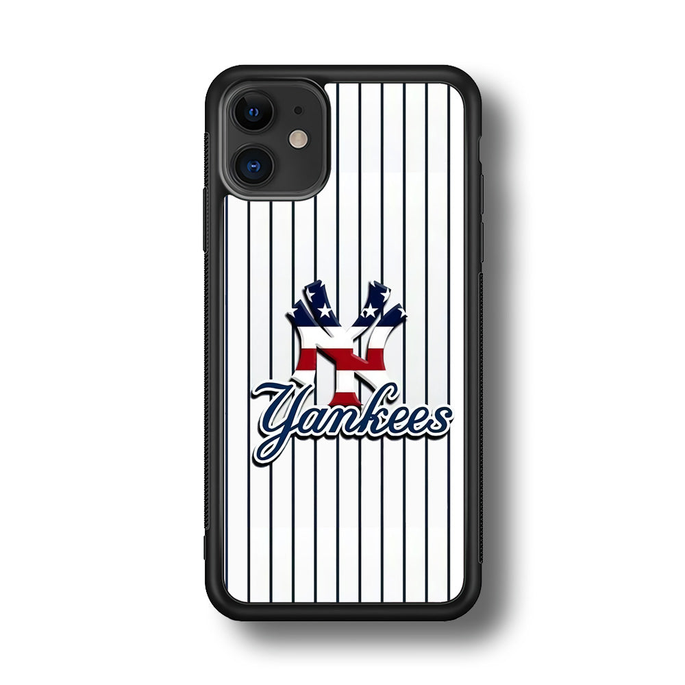 Baseball New York Yankees MLB 001 iPhone 11 Case-Phone Case-Rubber Black (2D Case)-Altracase