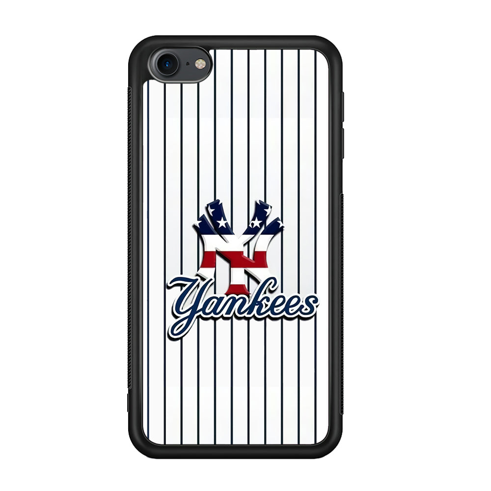 Baseball New York Yankees MLB 001 iPod Touch 6 Case-Phone Case-Rubber White (2D Case)-Altracase