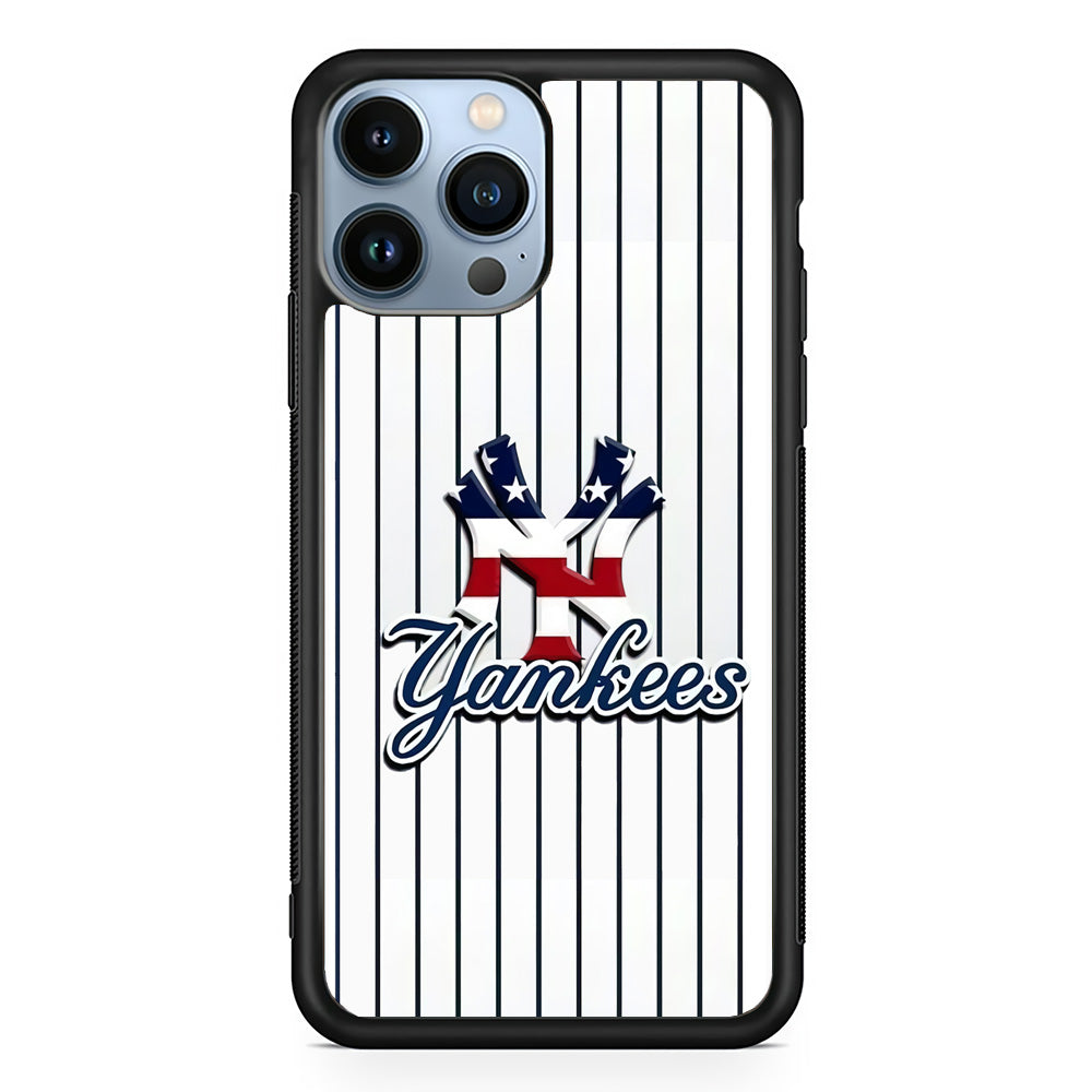 Baseball New York Yankees MLB 001 iPhone 15 Pro Case-Phone Case-Rubber Black (2D Case)-Altracase