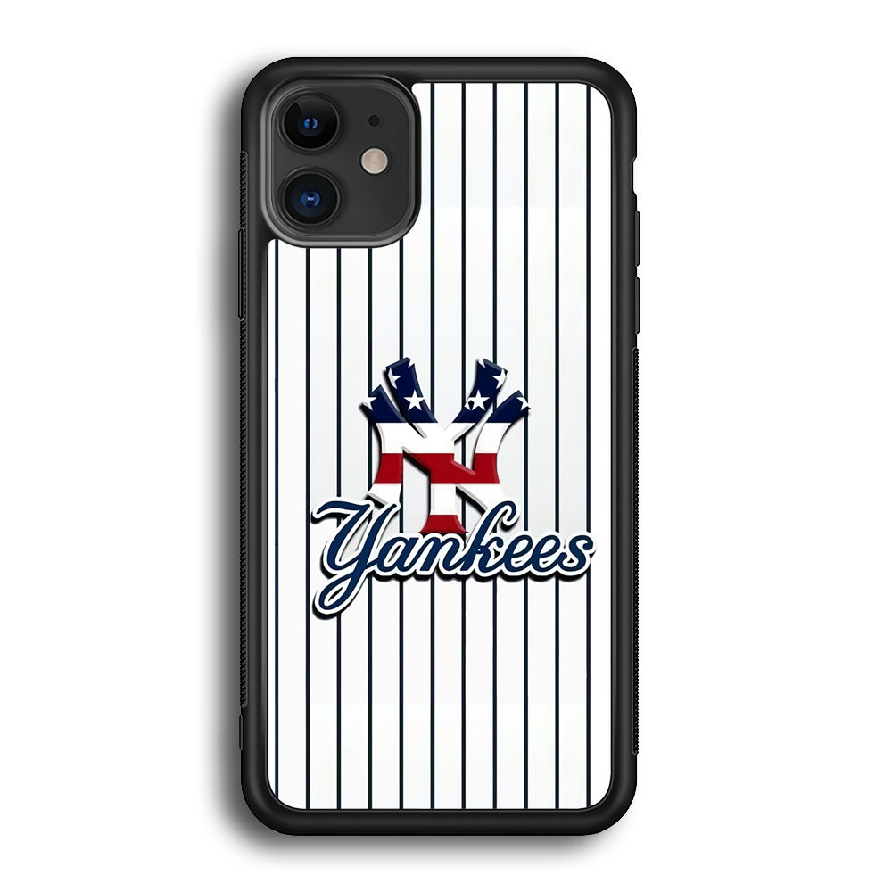 Baseball New York Yankees MLB 001 iPhone 12 Case-Phone Case-Rubber Black (2D Case)-Altracase