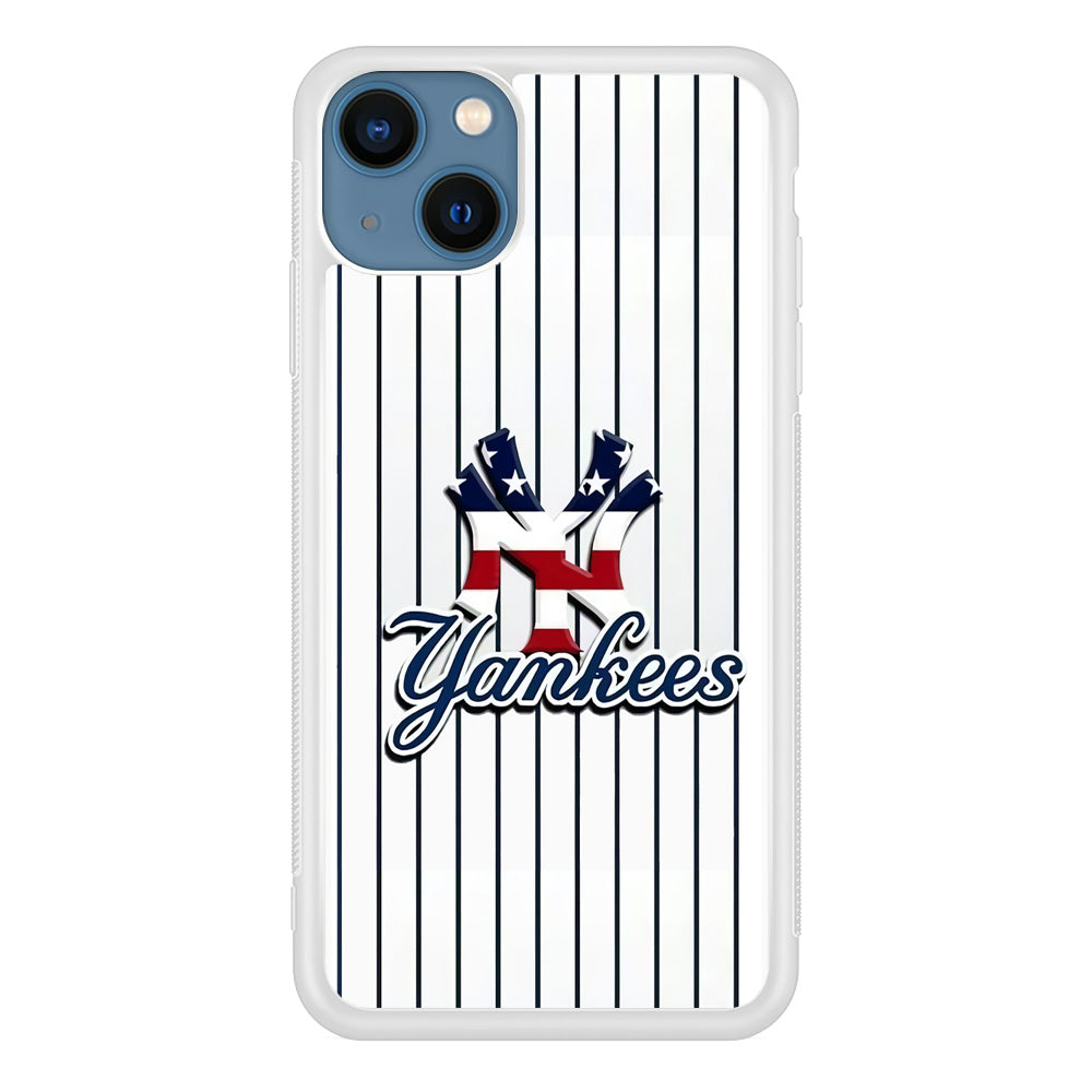 Baseball New York Yankees MLB 001 iPhone 15 Case-Phone Case-Rubber White (2D Case)-Altracase