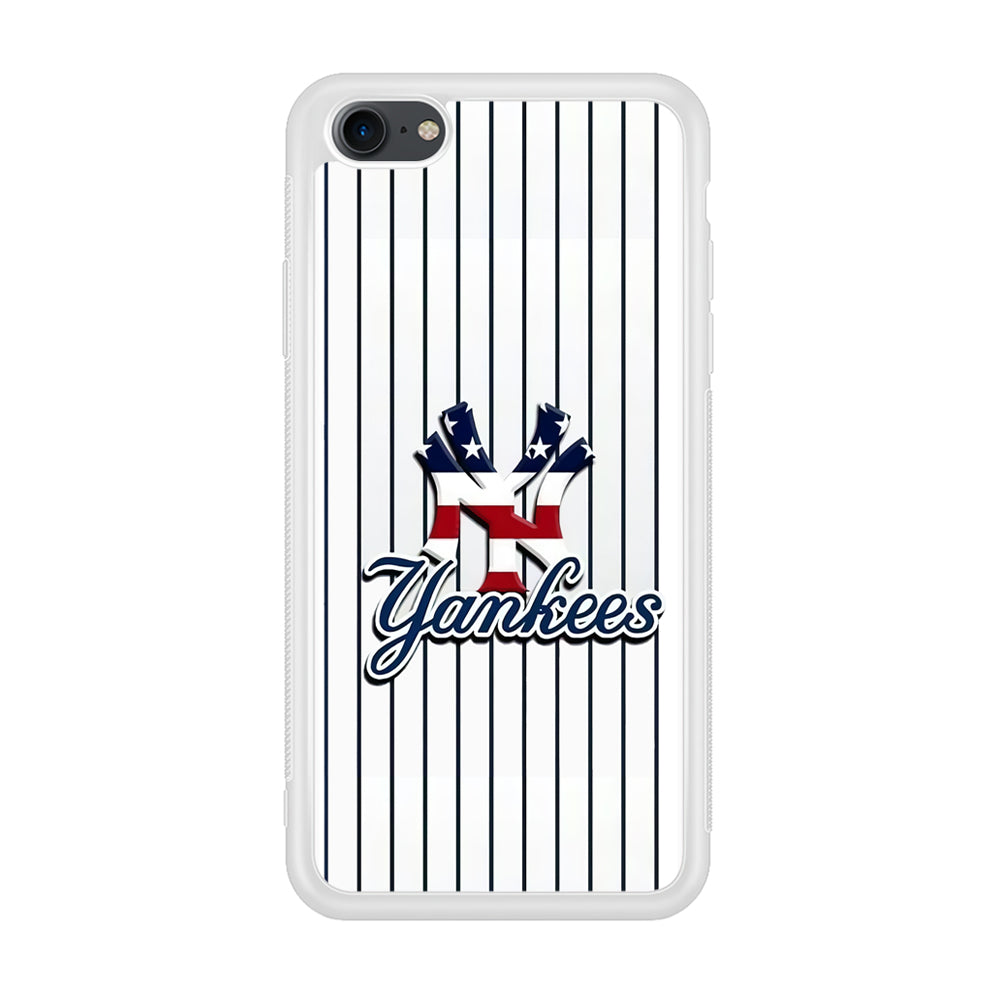 Baseball New York Yankees MLB 001 iPhone 7 Case-Phone Case-Rubber White (2D Case)-Altracase