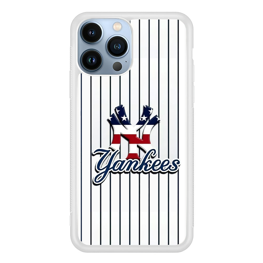 Baseball New York Yankees MLB 001 iPhone 15 Pro Case-Phone Case-Rubber White (2D Case)-Altracase