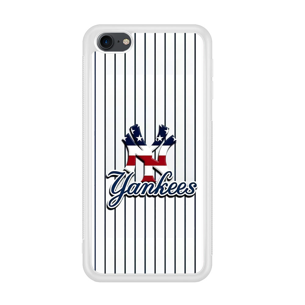 Baseball New York Yankees MLB 001 iPod Touch 6 Case-Phone Case-Rubber White (2D Case)-Altracase