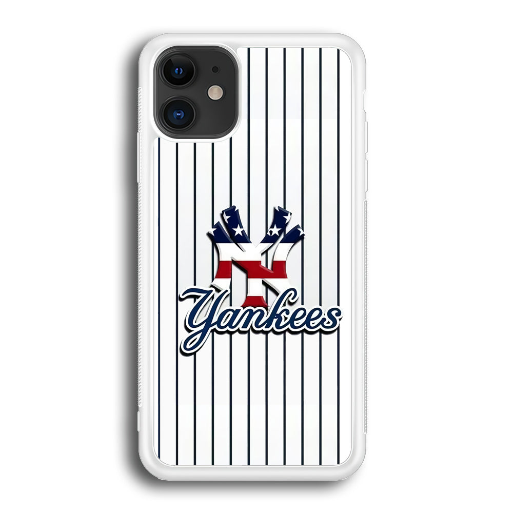 Baseball New York Yankees MLB 001 iPhone 12 Case-Phone Case-Rubber White (2D Case)-Altracase