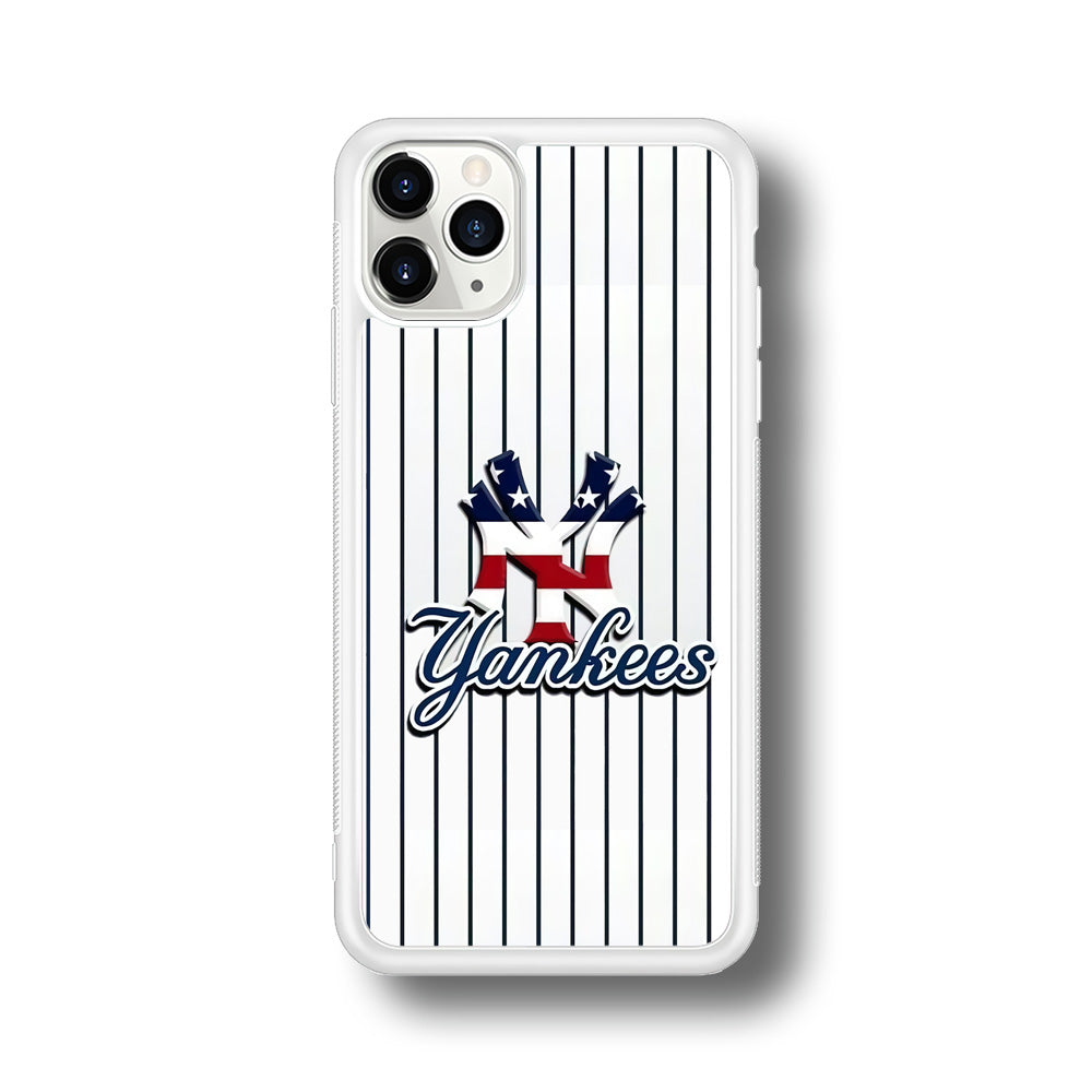 Baseball New York Yankees MLB 001 iPhone 11 Pro Max Case-Phone Case-Rubber White (2D Case)-Altracase