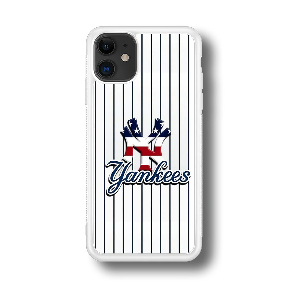 Baseball New York Yankees MLB 001 iPhone 11 Case-Phone Case-Rubber White (2D Case)-Altracase
