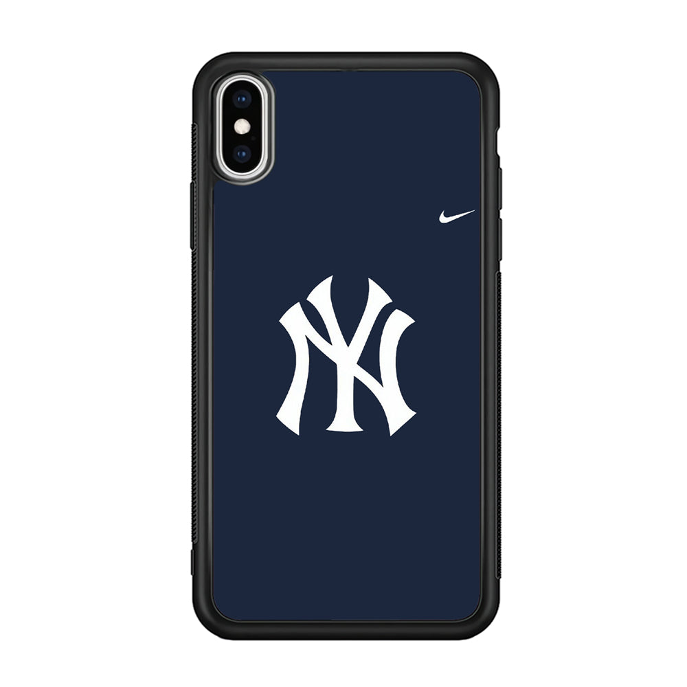Baseball New York Yankees MLB 002 iPhone Xs Max Case-Phone Case-Rubber Black (2D Case)-Altracase