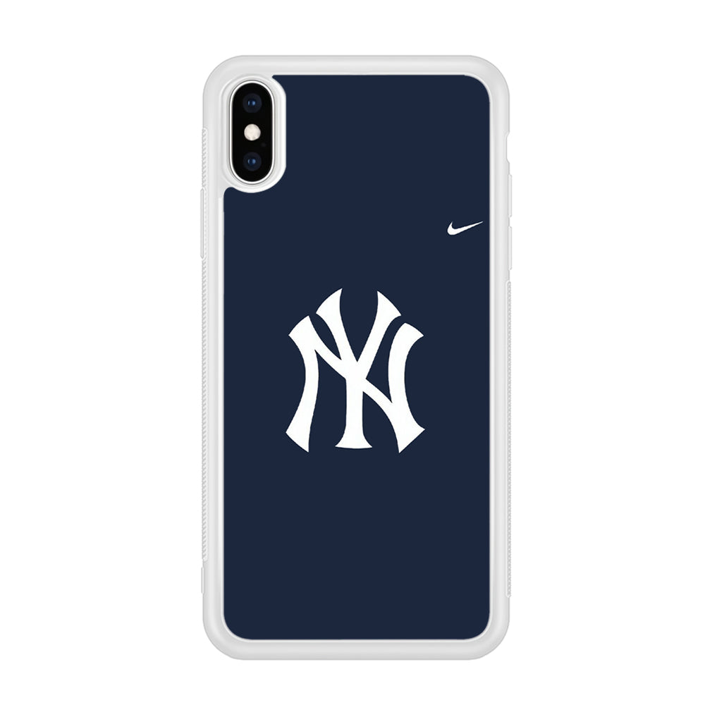 Baseball New York Yankees MLB 002 iPhone Xs Max Case-Phone Case-Rubber White (2D Case)-Altracase