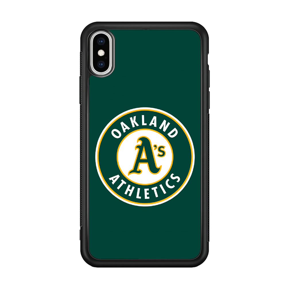 Baseball Oakland Athletics MLB 001 iPhone Xs Max Case-Phone Case-Rubber Black (2D Case)-Altracase