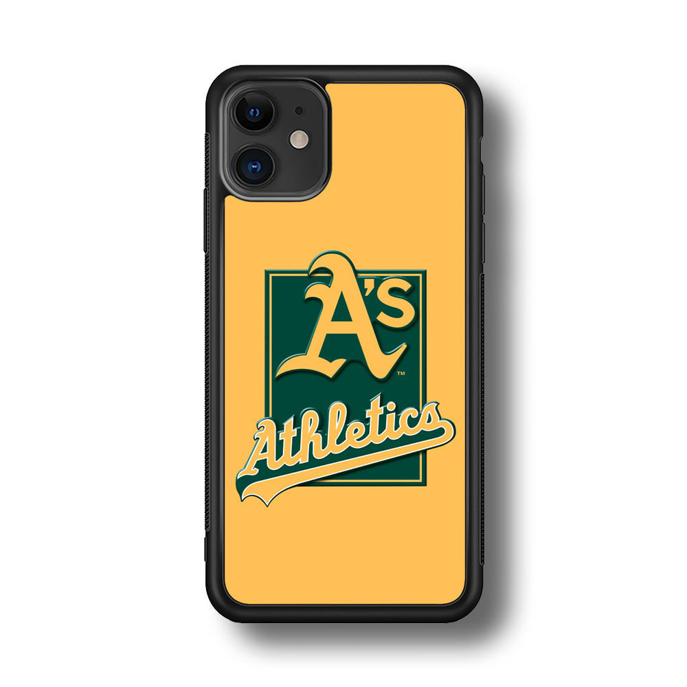Baseball Oakland Athletics MLB 002 iPhone 11 Case-Phone Case-Rubber Black (2D Case)-Altracase