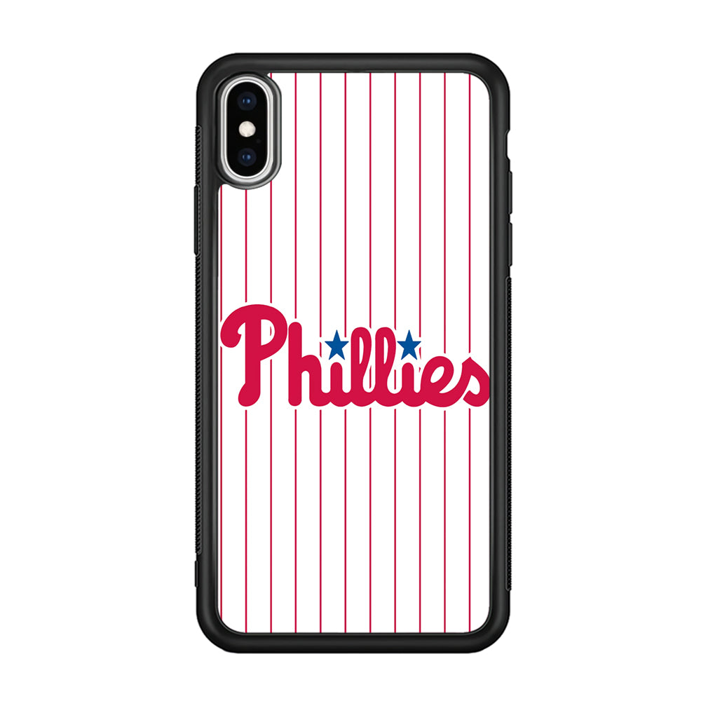 Baseball Philadelphia Phillies MLB 002 iPhone Xs Max Case-Phone Case-Rubber Black (2D Case)-Altracase