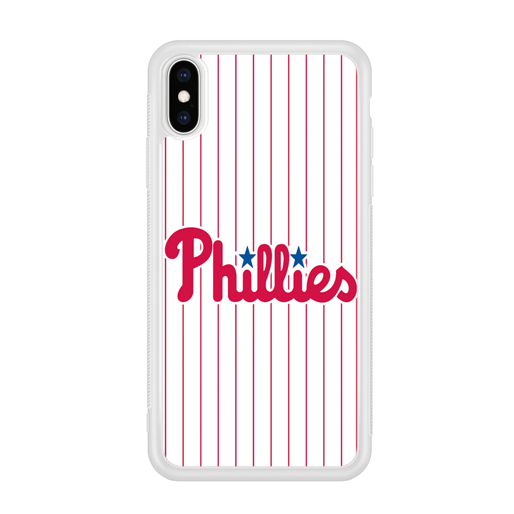 Baseball Philadelphia Phillies MLB 002 iPhone Xs Max Case-Phone Case-Rubber White (2D Case)-Altracase