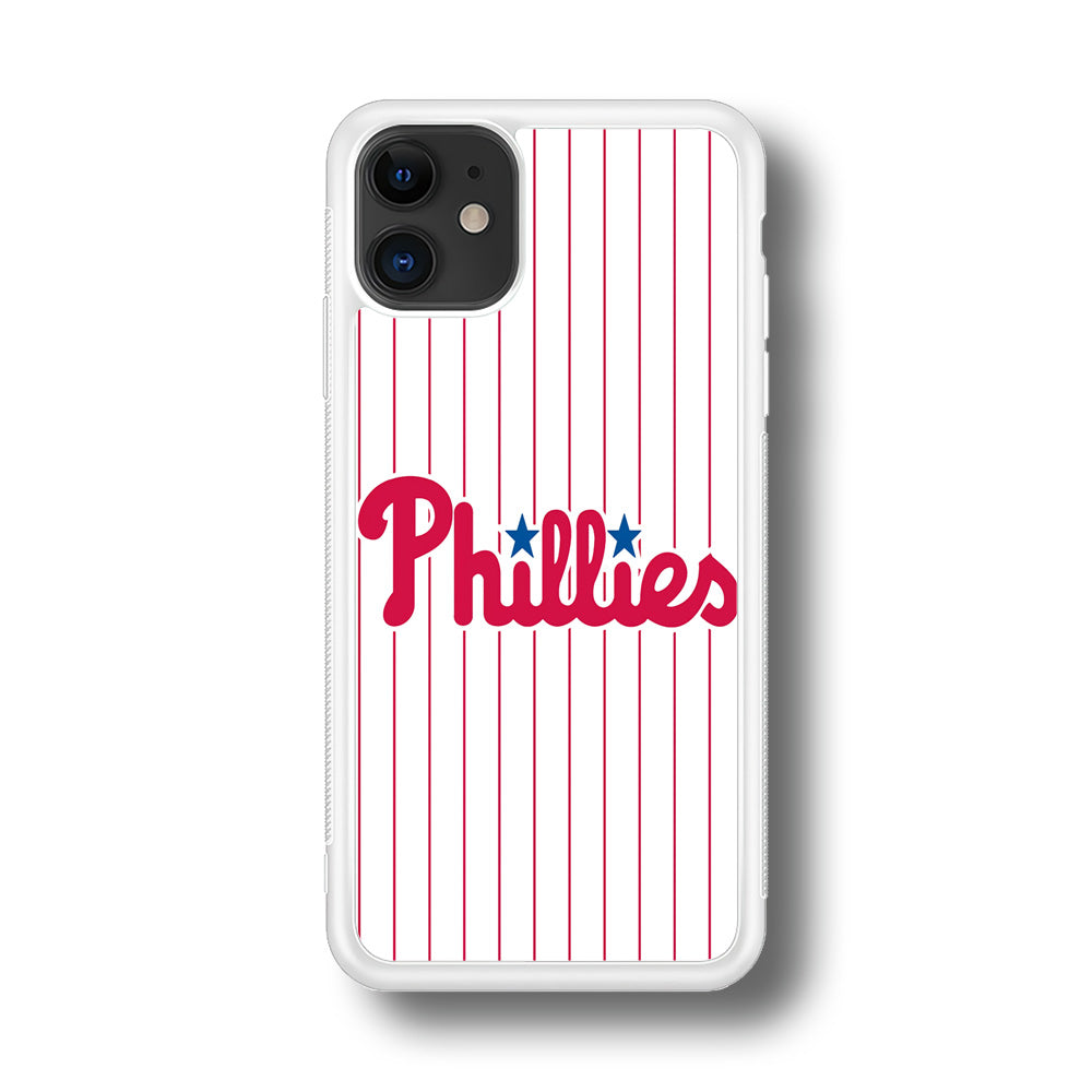 Baseball Philadelphia Phillies MLB 002 iPhone 11 Case-Phone Case-Rubber White (2D Case)-Altracase