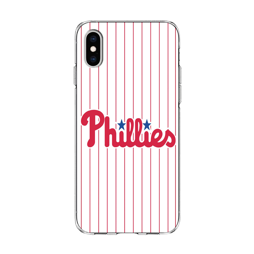 Baseball Philadelphia Phillies MLB 002 iPhone Xs Case-Phone Case-Clear Soft Case-Altracase