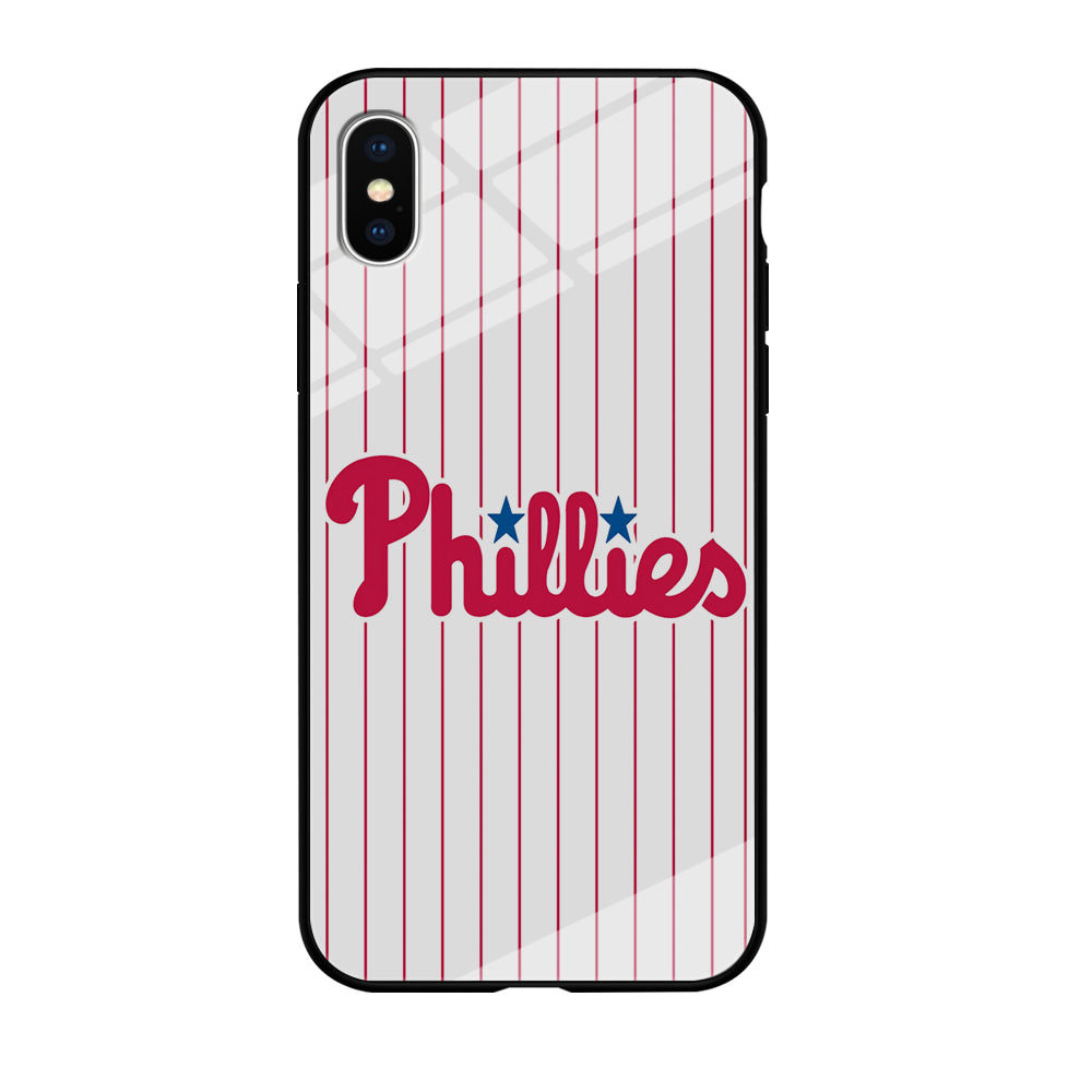 Baseball Philadelphia Phillies MLB 002 iPhone Xs Max Case-Phone Case-Tempered Glass Case-Altracase