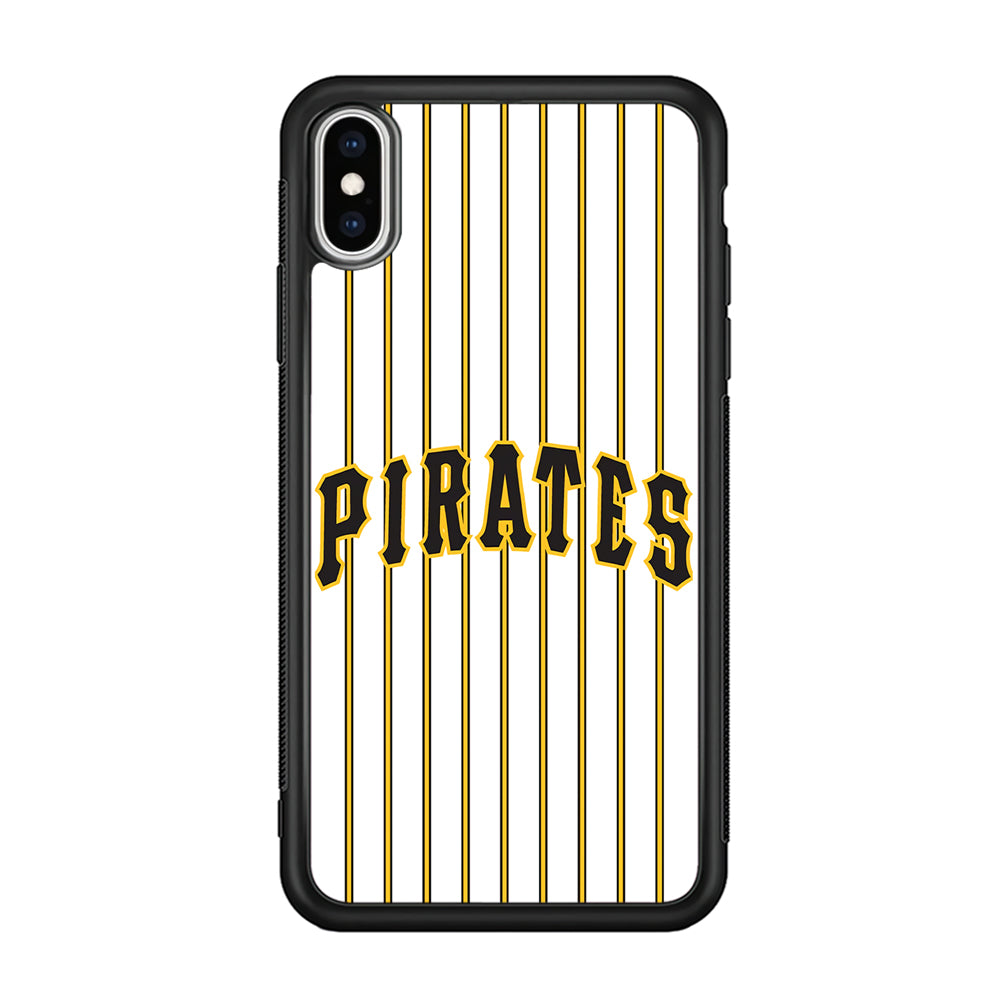 Baseball Pittsburgh Pirates MLB 001 iPhone X Case-Phone Case-Rubber Black (2D Case)-Altracase