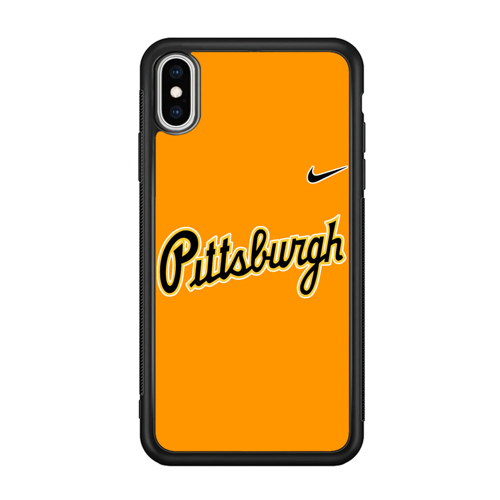 Baseball Pittsburgh Pirates MLB 002 iPhone Xs Case-Phone Case-Rubber Black (2D Case)-Altracase