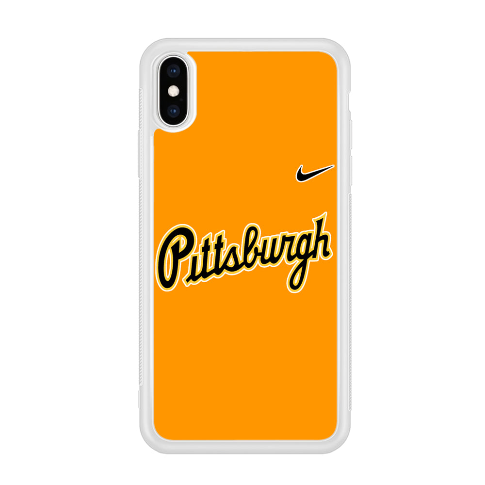 Baseball Pittsburgh Pirates MLB 002 iPhone Xs Case-Phone Case-Rubber White (2D Case)-Altracase
