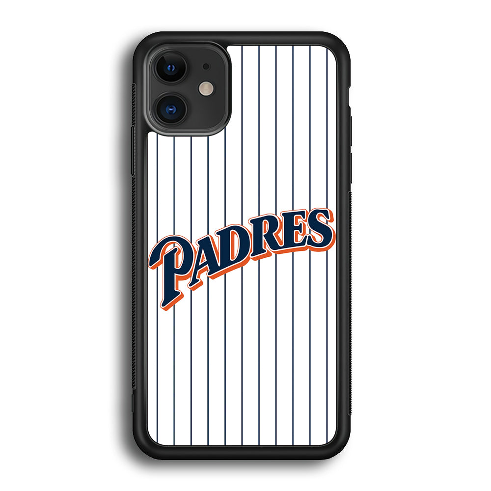 Baseball San Diego Padres MLB 001 iPhone 12 Case-Phone Case-Rubber Black (2D Case)-Altracase