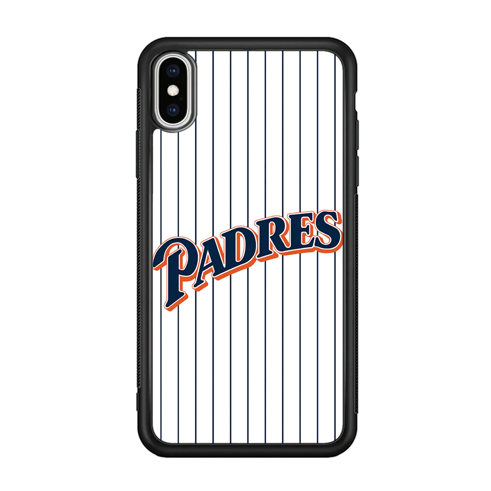 Baseball San Diego Padres MLB 001 iPhone X Case-Phone Case-Rubber Black (2D Case)-Altracase