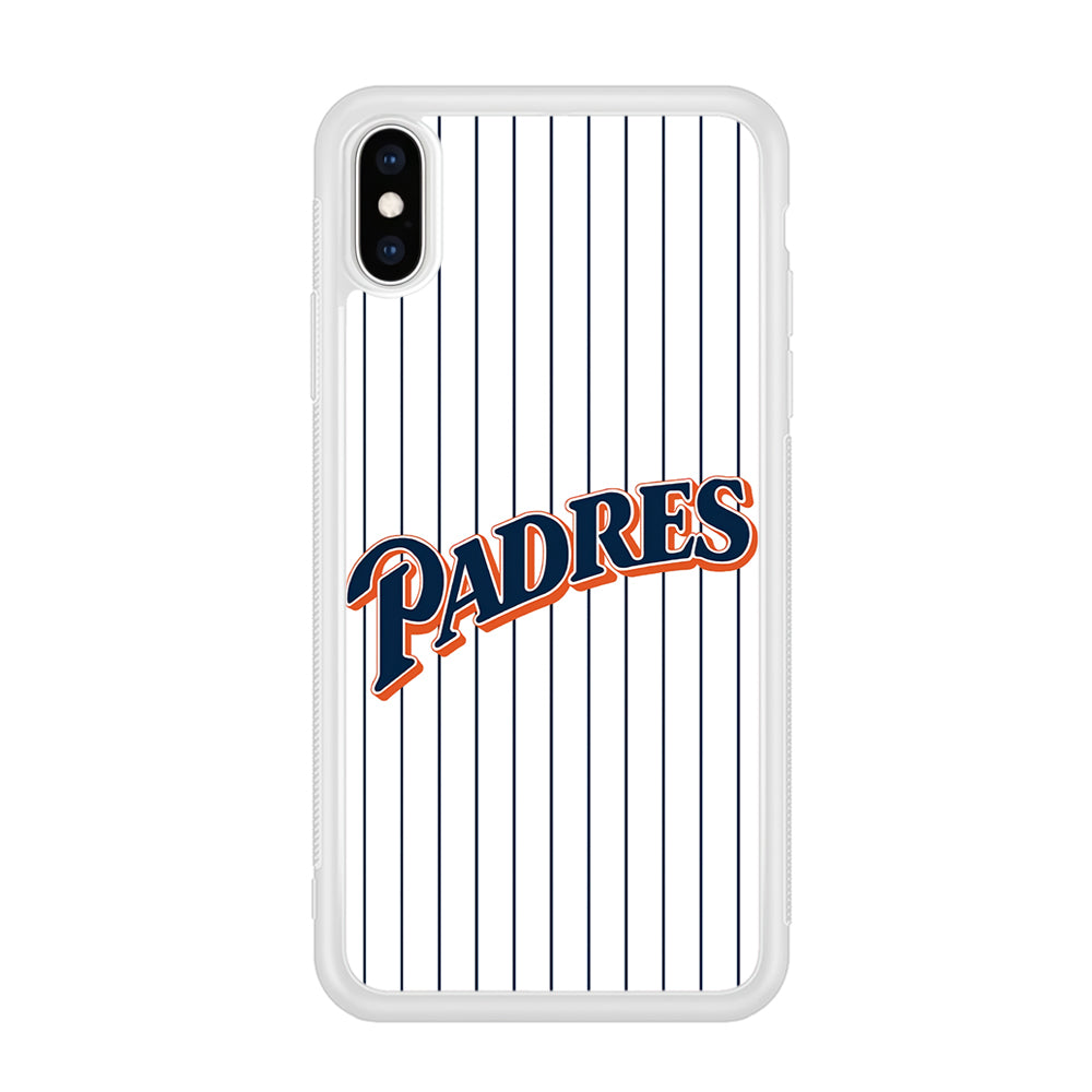 Baseball San Diego Padres MLB 001 iPhone X Case-Phone Case-Rubber White (2D Case)-Altracase