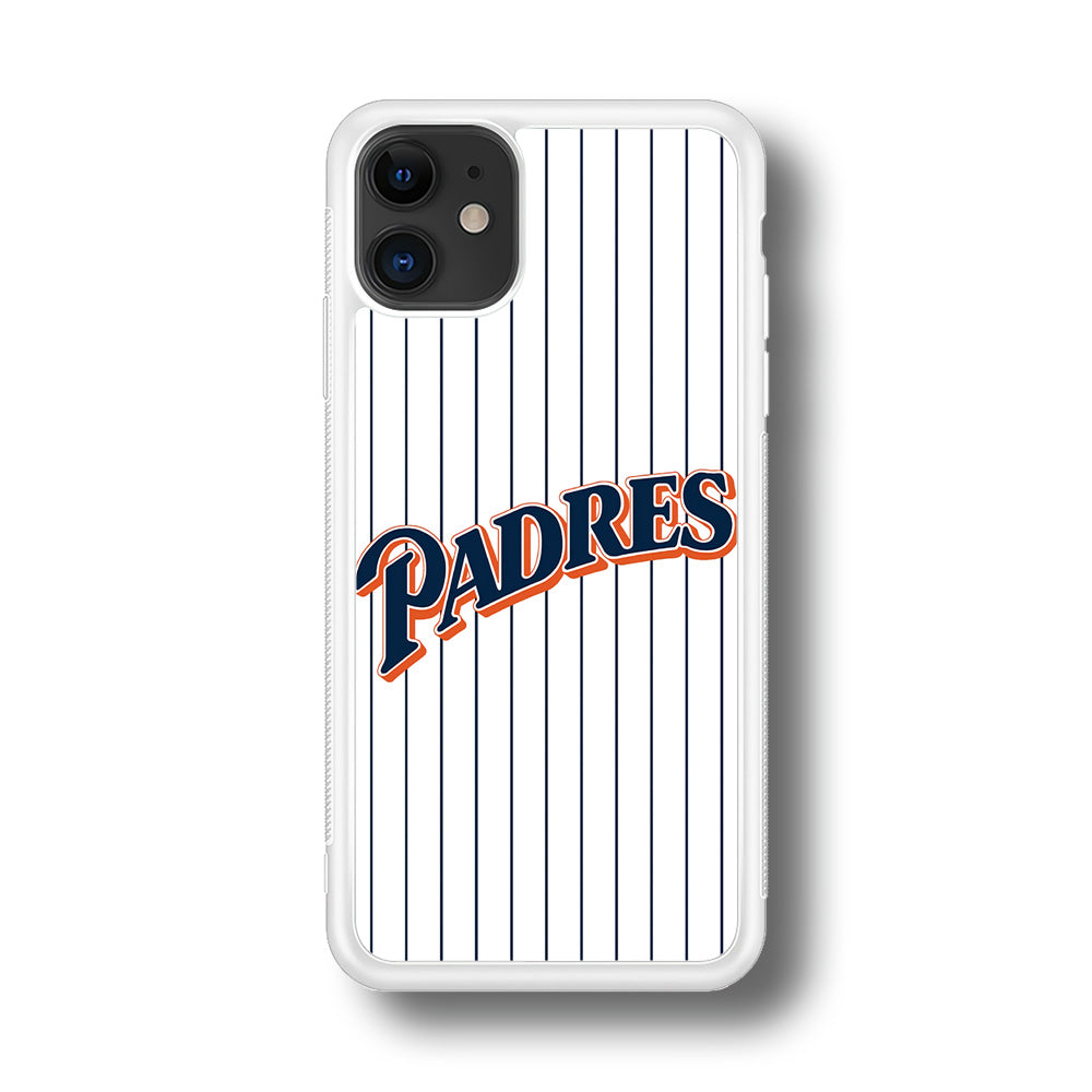 Baseball San Diego Padres MLB 001 iPhone 11 Case-Phone Case-Rubber White (2D Case)-Altracase