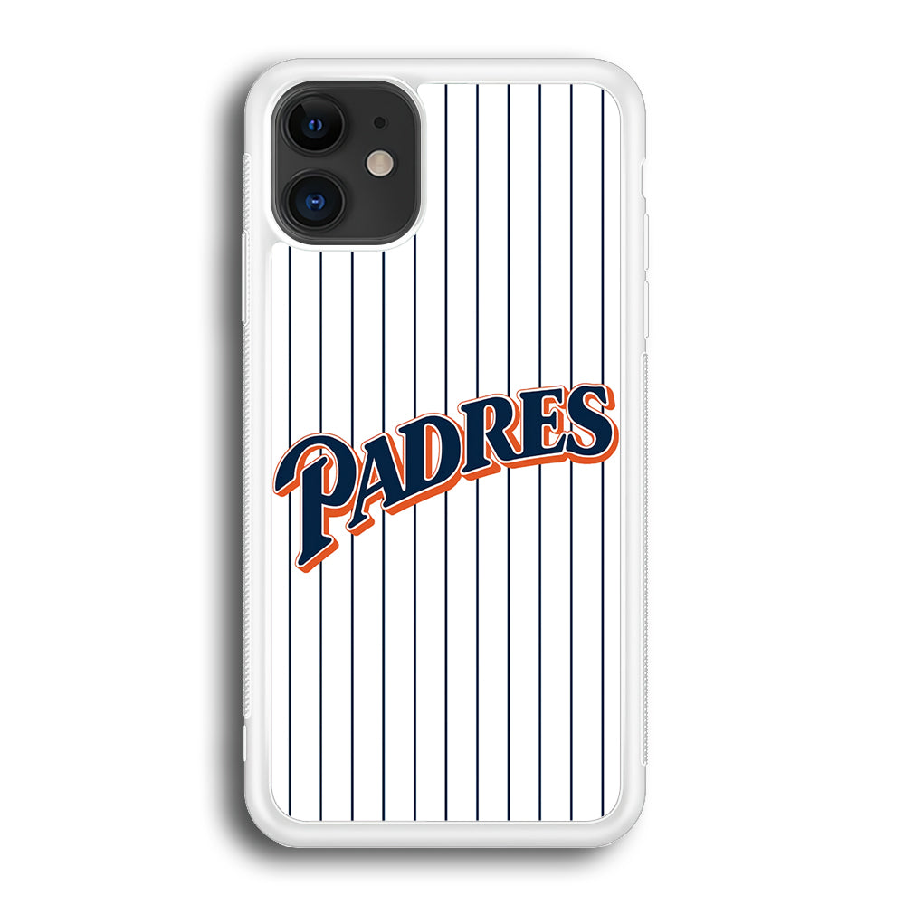 Baseball San Diego Padres MLB 001 iPhone 12 Case-Phone Case-Rubber White (2D Case)-Altracase